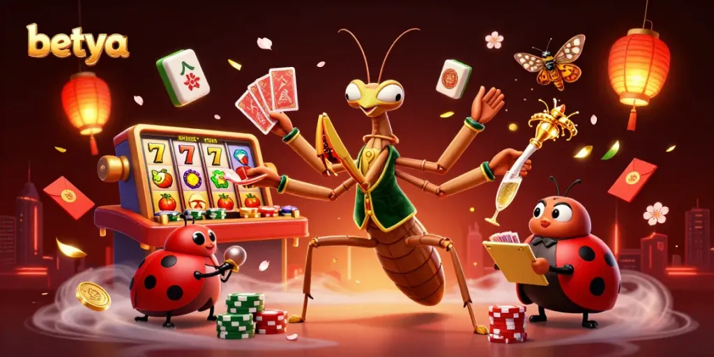 Experience thrilling gaming at Betya with vibrant slots, lively characters, and rich casino elements.