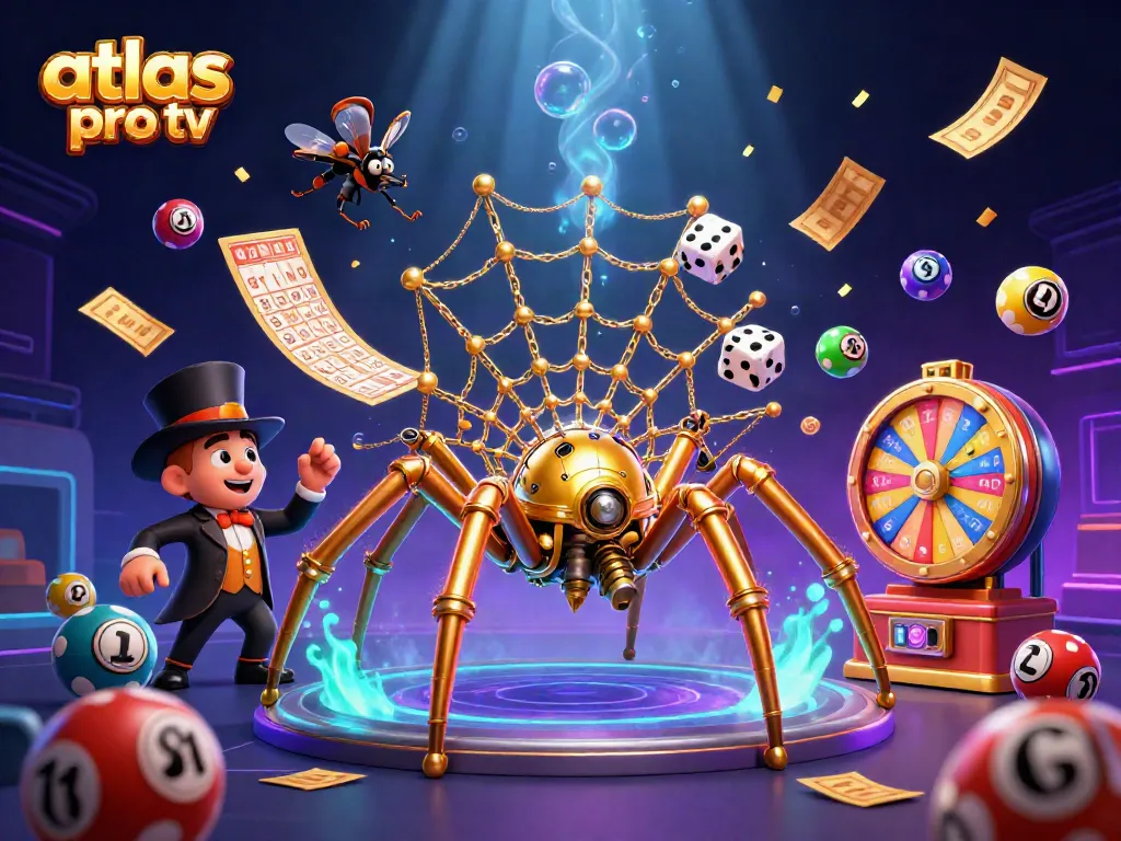 Atlas Pro TV offre une expérience de jeu inédite, entouré de ballons de loterie colorés et de gains dynamiques.